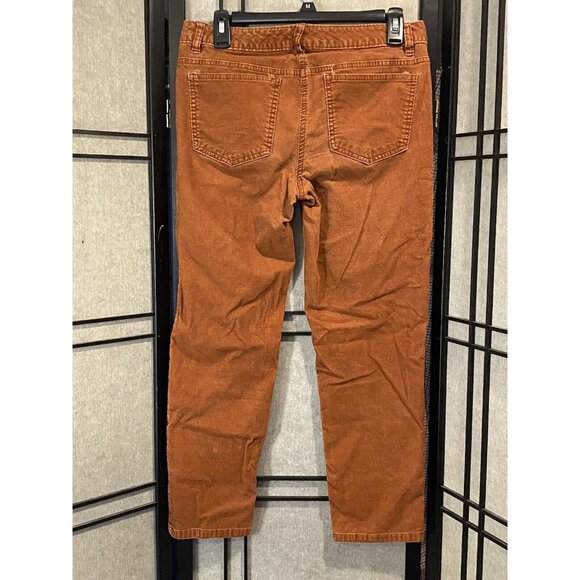 Lands End Corduroy Pants Midrise Straight Leg Womens Size 4 Fit 1 Burnt Orange - Picture 3 of 6